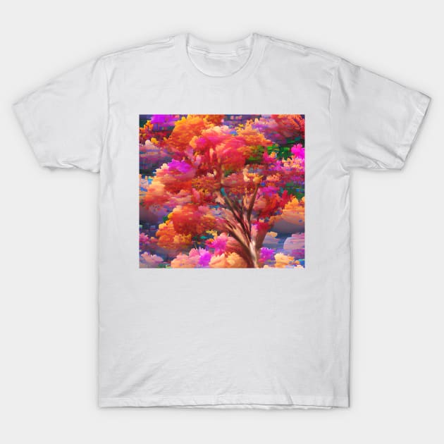 Colorful Vivid Aesthetic Autumn Tree T-Shirt by Mihadom